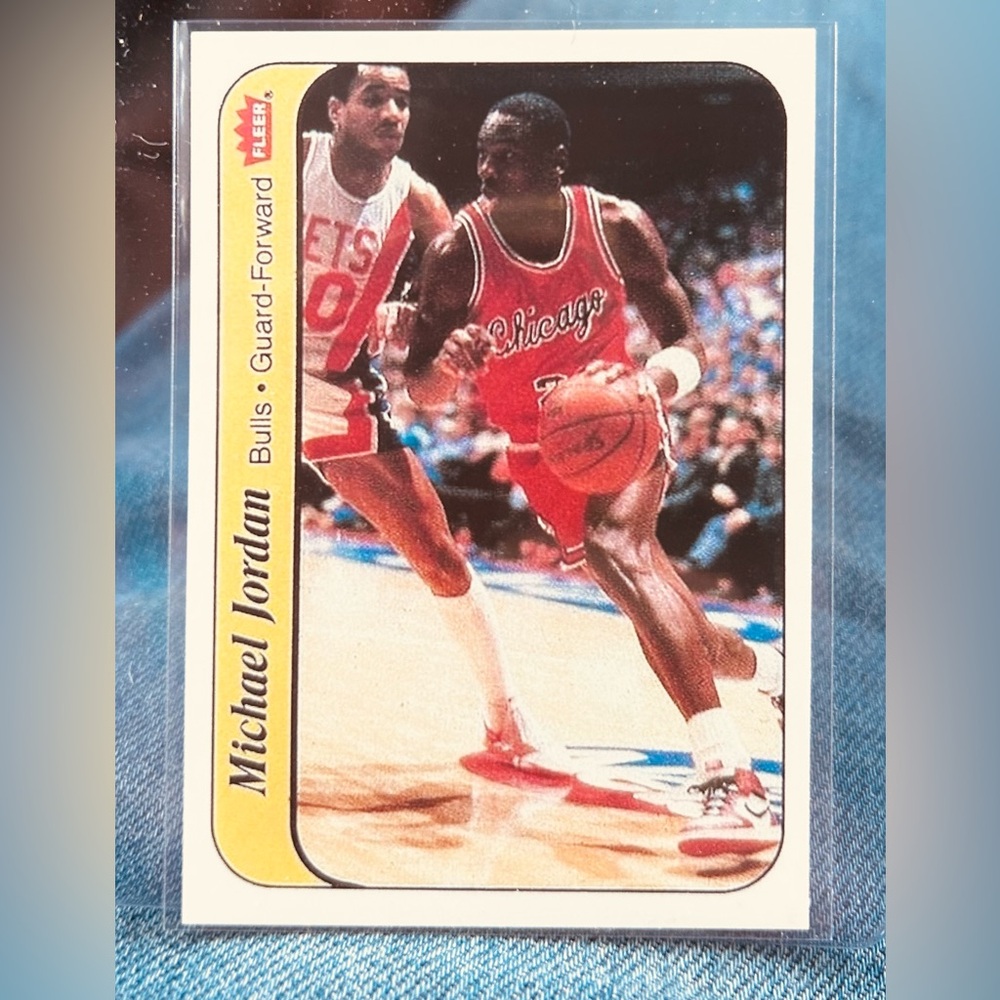 1986 MICHAEL JORDAN ROOKIE STICKER NOSTALGIA CARD EXACT SAME AS ORIGINAL & MINT!